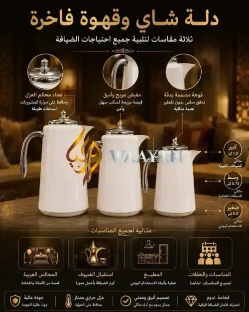 _(2) 3‑Piece Premium White and Silver Flask Set