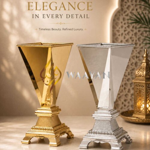 B17-4 Luxury Metallic Arabian Incense Burner - S, M, L Sizes in Silver and Gold