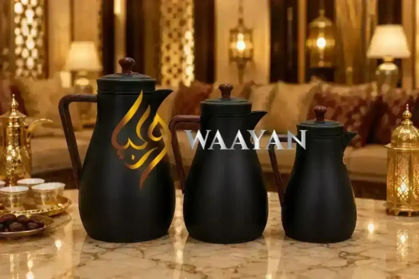 3pc Premium Matte Black Flask Set (1.3L, 1L, 0.5L)