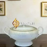 D_2 Luxury 91-Pc Gold and White Porcelain Dinner Set for 12