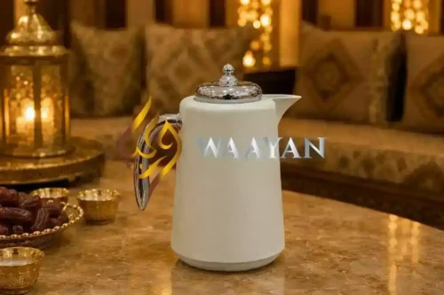 3‑Piece Premium Ivory Grey and Silver Flask Set