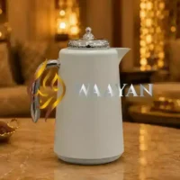 3‑Piece Premium Ivory Grey and Silver Flask Set