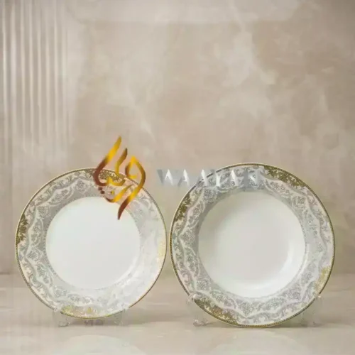 IMG_7492-clean Luxury 91-Pc Gold and White Porcelain Dinner Set for 12