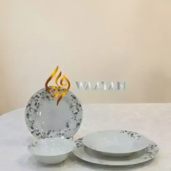 IMG_7504-clean 24‑Piece Porcelain Dinner Set | Elegant Floral Design