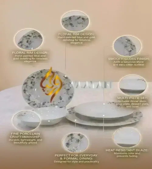 IMG_7505-clean 24‑Piece Porcelain Dinner Set | Elegant Floral Design