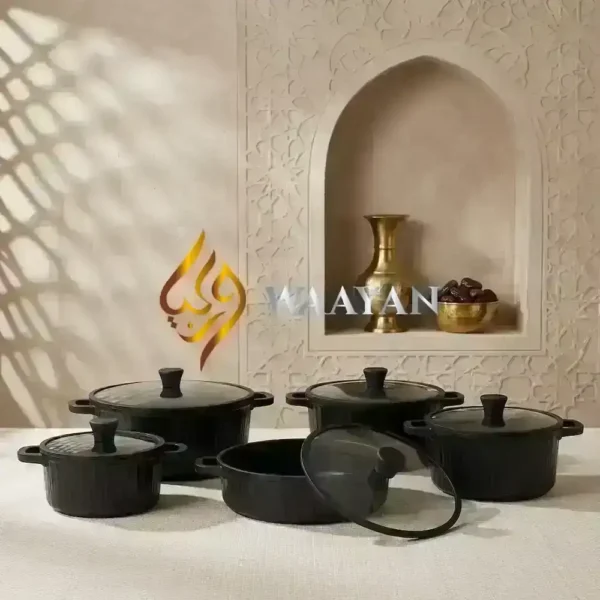 10pc Non-Stick Induction Casserole Set, Black Color