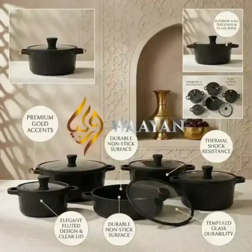 IMG_7651-clean 10pc Non-Stick Induction Casserole Set, Black Color