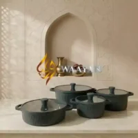 8pc Non-Stick Induction Casserole Set - Deep Teal Color
