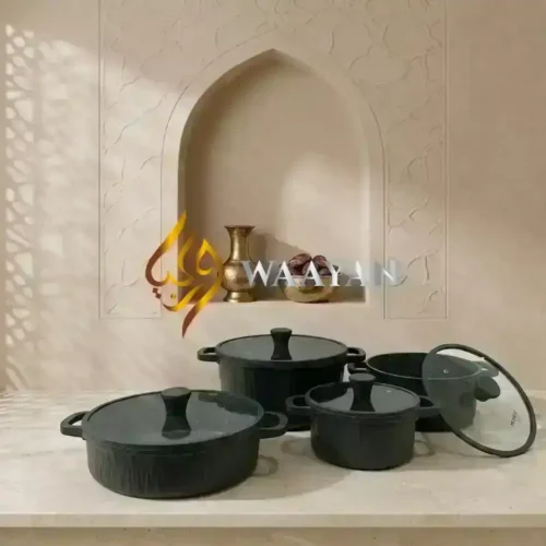 IMG_7881-clean 8Pc Non-Stick Induction Casserole Set, Dark Green Color