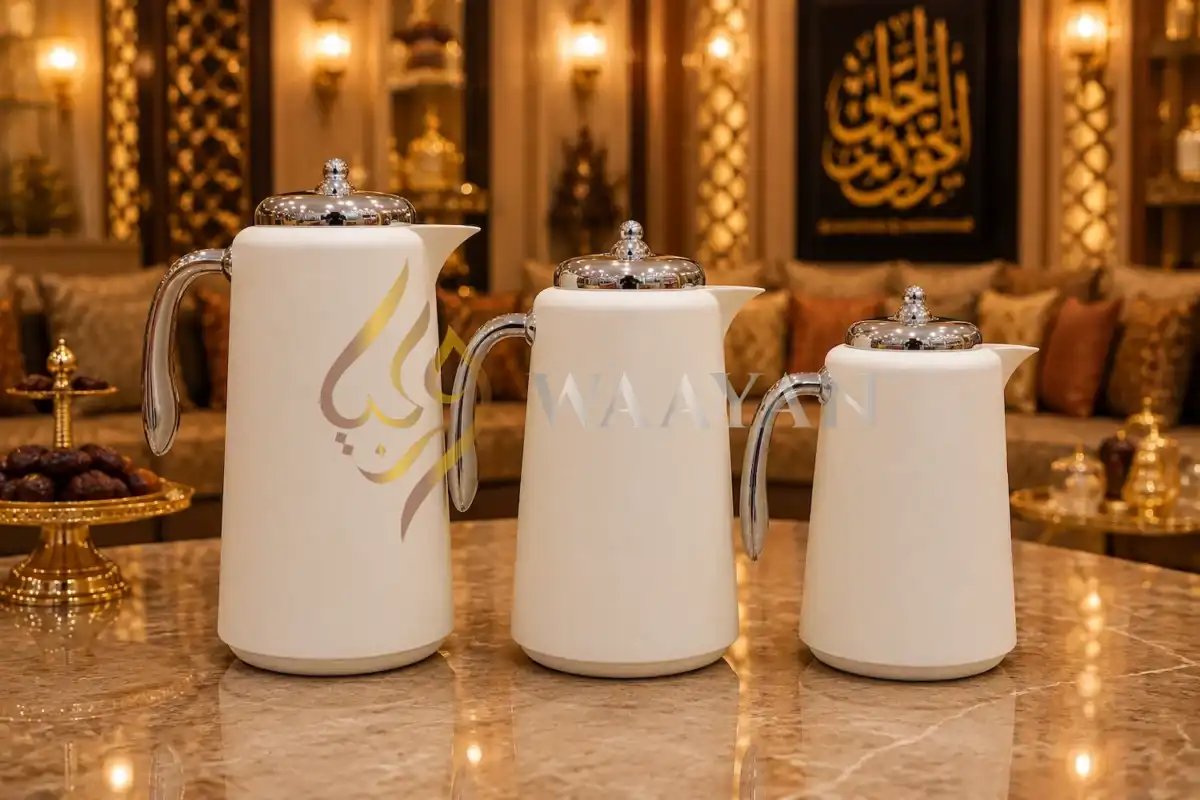 3‑Piece Premium Matte White and Silver Flask Set