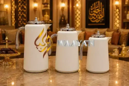 Ivory (1) 3‑Piece Premium Matte White and Silver Flask Set