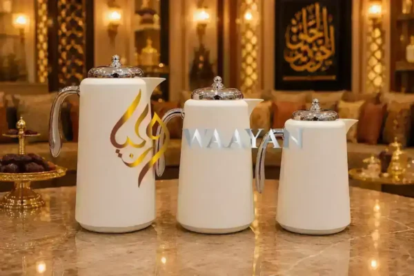 3‑Piece Premium Matte White and Silver Flask Set