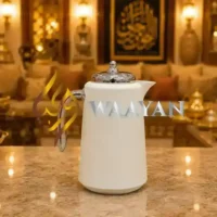 Ivory (5) 3‑Piece Premium Matte White and Silver Flask Set