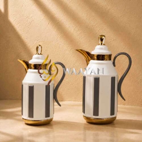 JSECOND-2-3 Luxury Architectural Dallah Thermal Flasks Set – (1L + 1L)