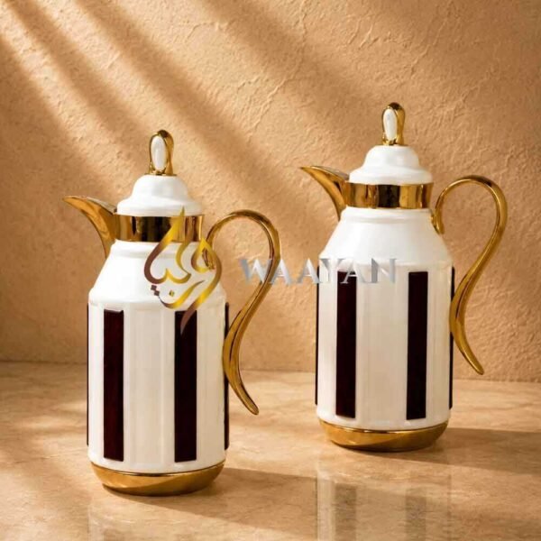 JSECOND-3-2 Dallah Flask Set — Luxury 2‑Piece Insulated Dallah Carafes (1L + 1L)