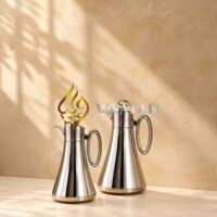 JTHIRD-2-1 Dallah Flask Set — Luxury 2‑Piece Insulated Glass Flasks (1L + 1L)