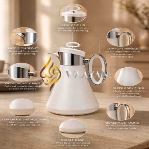 JTHIRD-3-5 Luxury Avant-Garde Dallah Thermal Flasks Set - (1L + 1L)