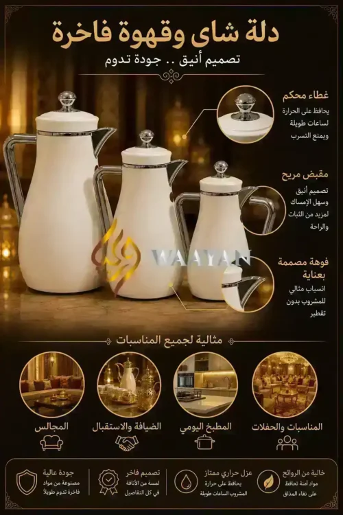 W_C (2) 3pc Premium White Flask Set - 1.3L, 1L, 0.5L