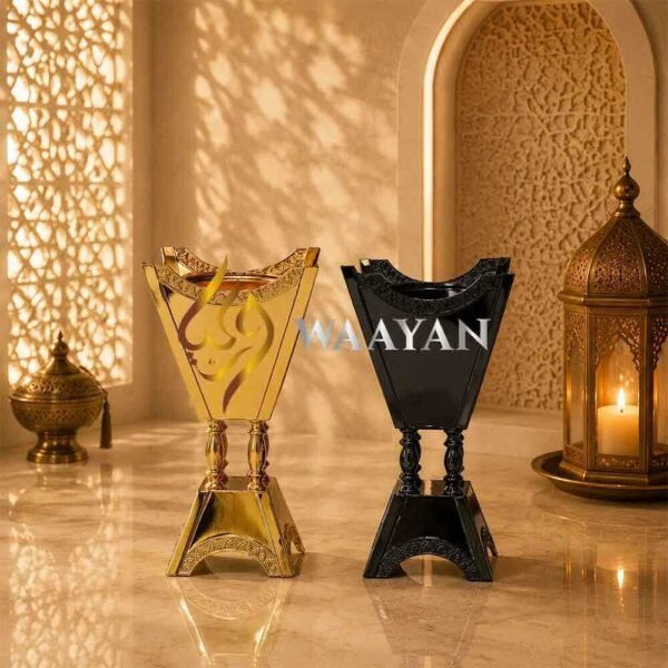 b10-2 Arabian Metal Incense Burner – Gold, Black color, M and S Sizes