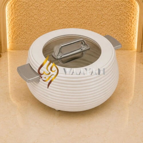 b2-3 Premium Insulated White Hot Pot Casserole with Polymer Lid (3L, 4L, 5L)