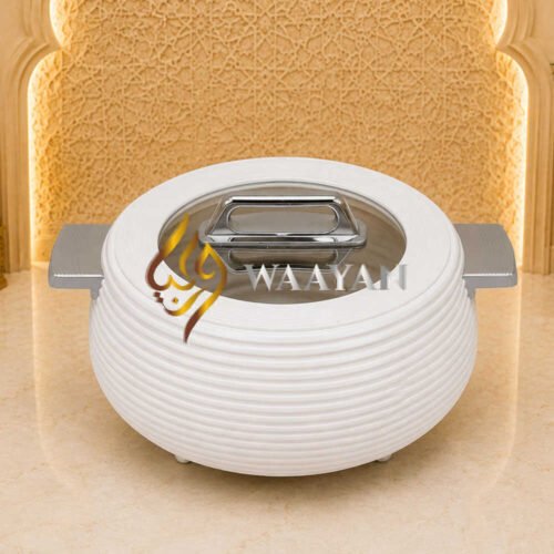 b2-4 Premium Insulated White Hot Pot Casserole with Polymer Lid (3L, 4L, 5L)