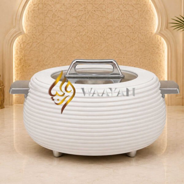 b2-5 Premium Insulated White Hot Pot Casserole with Polymer Lid (3L, 4L, 5L)