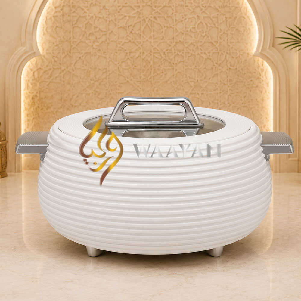 Premium Insulated White Hot Pot Casserole with Polymer Lid (3L, 4L, 5L)