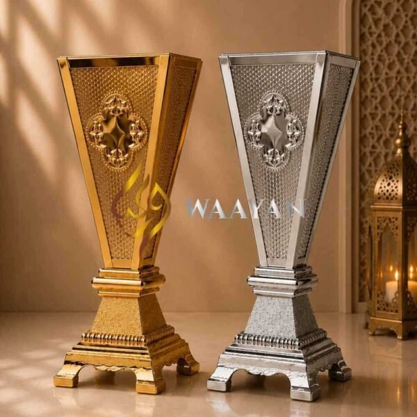 b3-3 Luxury Arabian Metal Incense Burner - Gold and Silver