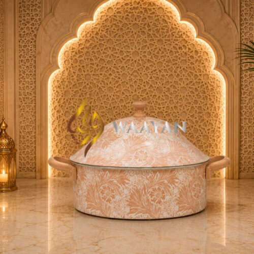 b5-34 Premium Stainless Steel Peach Floral Print Hot Pot (2.5L, 3.5L, 4.5L)