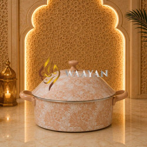 b5-37 Premium Stainless Steel Peach Floral Print Hot Pot (2.5L, 3.5L, 4.5L)