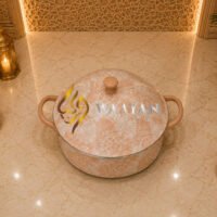 b5-38 Premium Stainless Steel Peach Floral Print Hot Pot (2.5L, 3.5L, 4.5L)