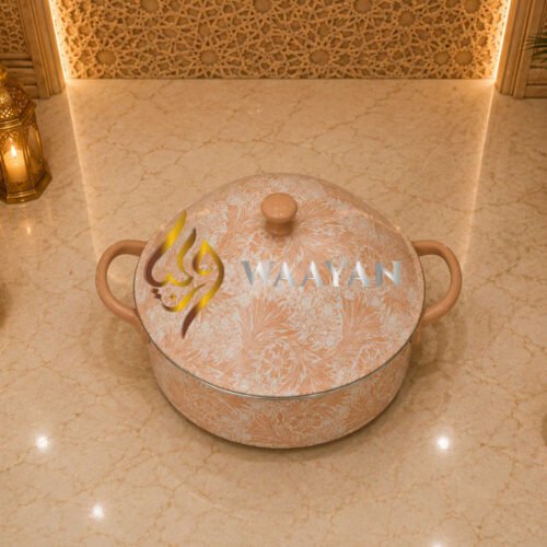 b5-38 Premium Stainless Steel Peach Floral Print Hot Pot (2.5L, 3.5L, 4.5L)