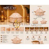 b5-43 Premium Stainless Steel Peach Floral Print Hot Pot (2.5L, 3.5L, 4.5L)