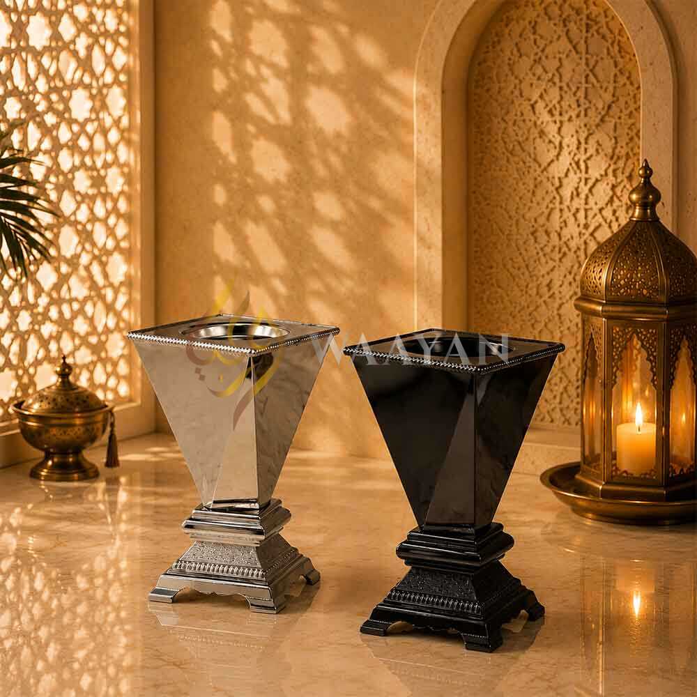 Silver and Black Arabic Metal Incense Burner (S and M Sizes)