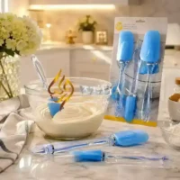 3PCBSSS1 (2) Premium 3-Piece Blue Silicone Spatula Set (27.5cm, 23.5cm, 20.5cm)
