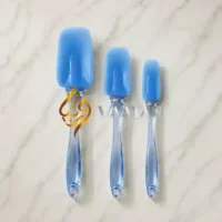 3PCBSSS1 (5) Waayan premium 3 piece blue silicone spatula set for baking and cooking