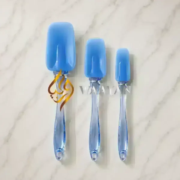 3PCBSSS1 (5) Waayan premium 3 piece blue silicone spatula set for baking and cooking