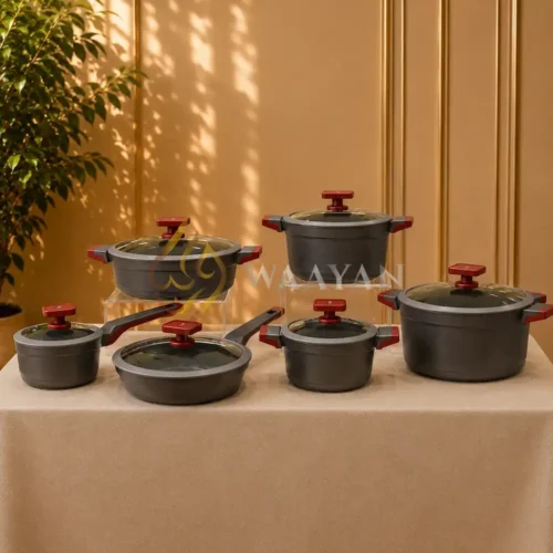 BBCSDA1 (4) Premium 12pc Induction Granite Cookware Set - PFOA Free