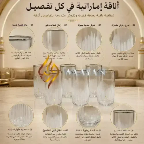 elegant textured glass cups set for guests
