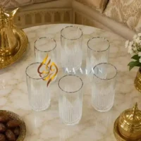 6-Piece Textured Clear Glass Tumbler Set