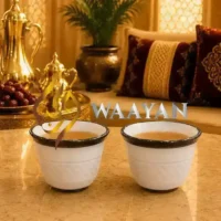 CCWP (2) Luxury 12pc Porcelain Cawa Cup Set for Arabic Coffee