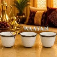 CCWP (3) Luxury 12pc Porcelain Cawa Cup Set for Arabic Coffee