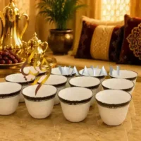 CCWP (4) Luxury 12pc Porcelain Cawa Cup Set for Arabic Coffee