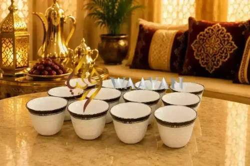 CCWP (4) Luxury 12pc Porcelain Cawa Cup Set for Arabic Coffee