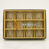 CGCC121 (1) 12-Piece Solitaire Diamond Crystal Glass Cawa Cup Set