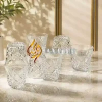 CGCC121 (4) 12-Piece Solitaire Diamond Crystal Glass Cawa Cup Set