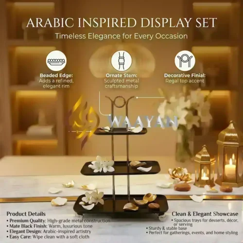 3‑Tier Elegant Black Metal Candy and Sweet Stand