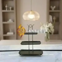3‑Tier Elegant Black Metal Candy and Sweet Stand