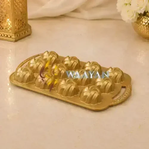 NBCT12 (1) Nordic Ware Braided Mini Bundt Pan - Gold (0.72L)
