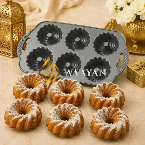 NBTG6 (6) Nordic Ware Mini Bundtlette Pan - 6 Cavity Gold (4.5 Cup / 1.06L)